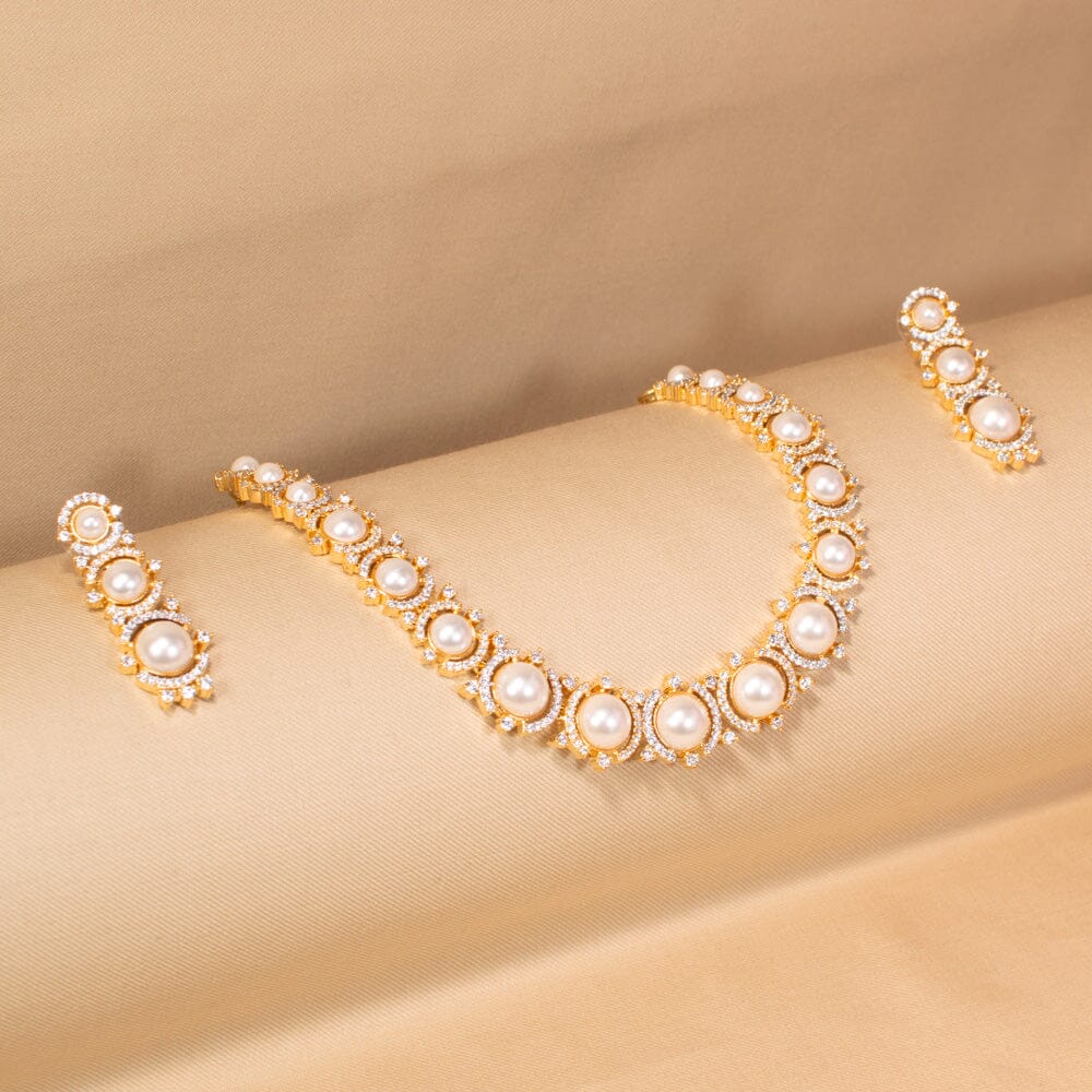 Iselda Pearl Necklace Set - Pratha Collection