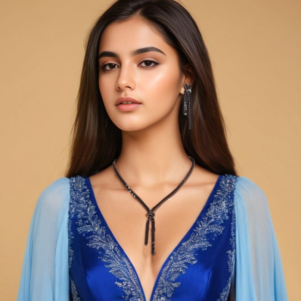 Isla Statement Necklace Set-Black-Glitterati Collection