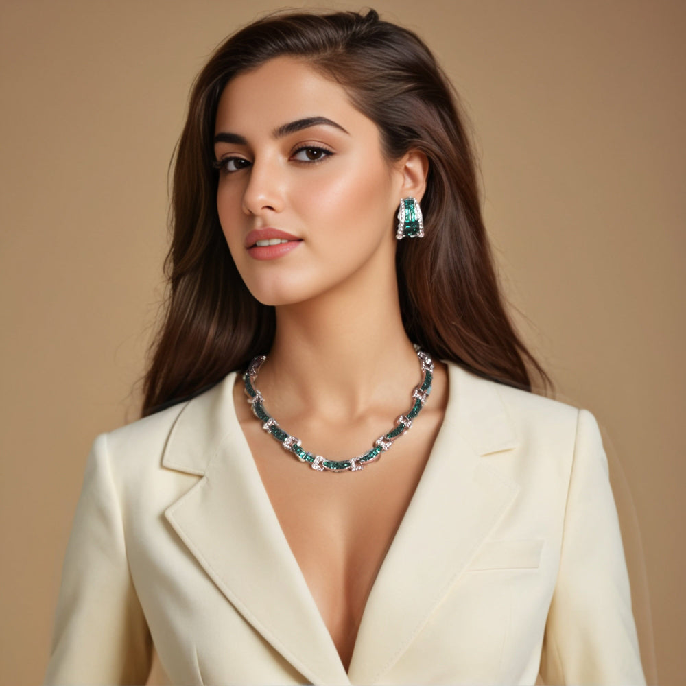 Jasmine Luxury Necklace Set - Glitterati Collection