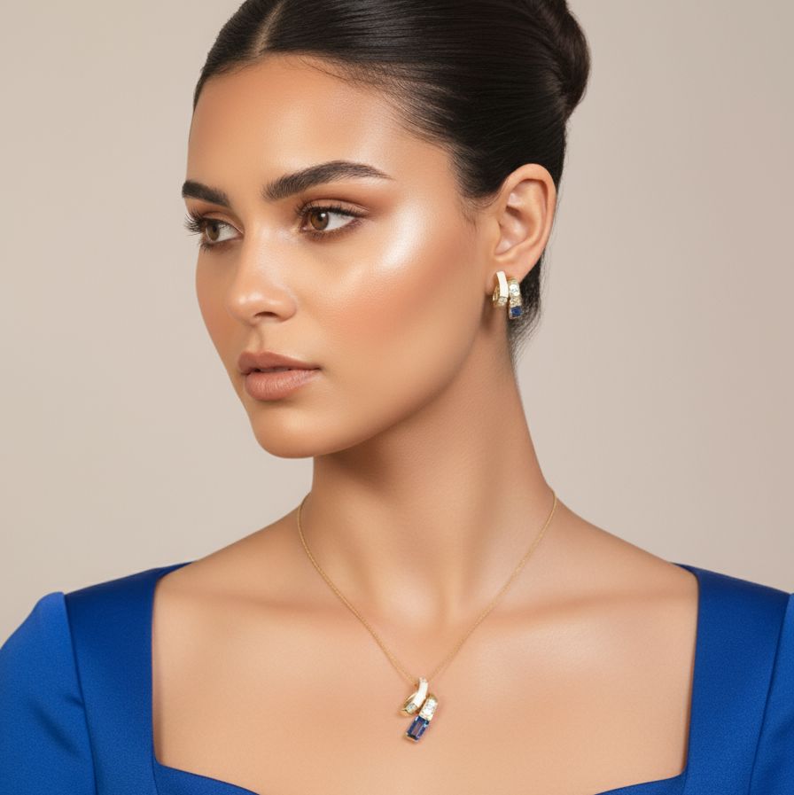 Jeanne Pendant Set - Blue - Minima Collection