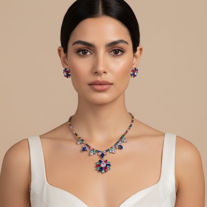 Jubilee Garland Necklace Set-Glitterati Collection