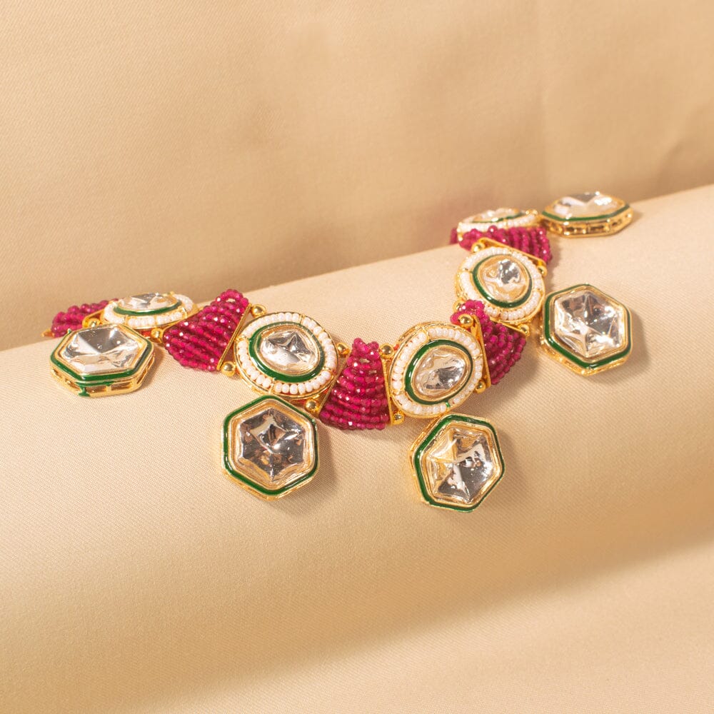 Kaalindi Necklace Set - Pink