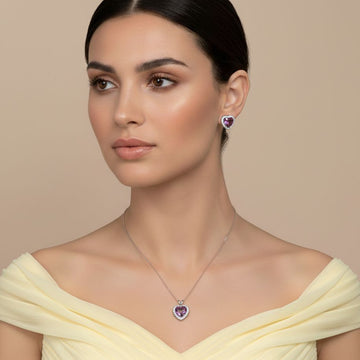 Lavender Love Story Pendant Set