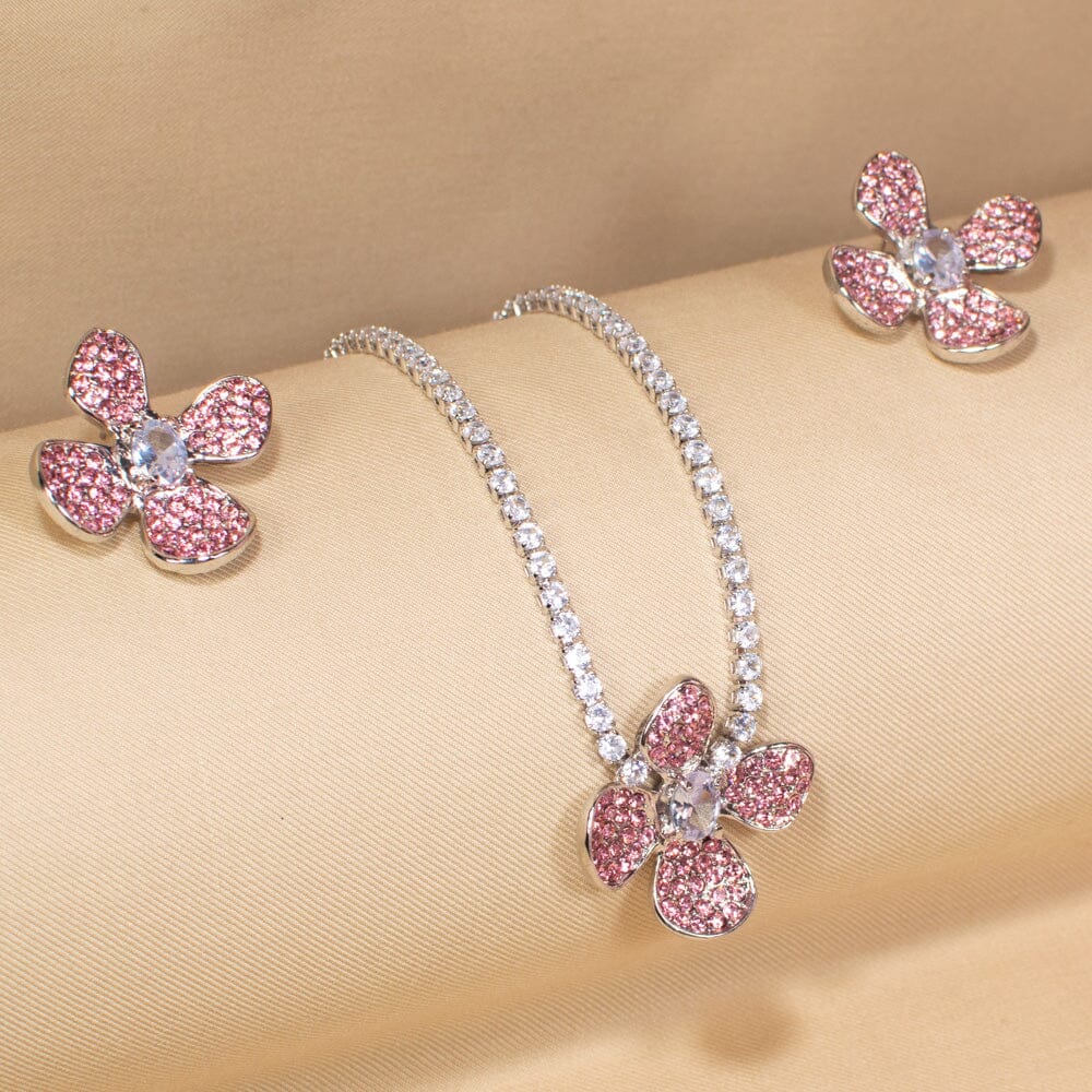 Liana Necklace Set-Pink-Glitterati Collection