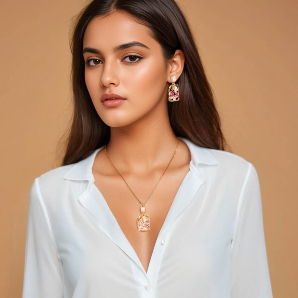 Lilywing Pendant Set - Pink - Nature collection