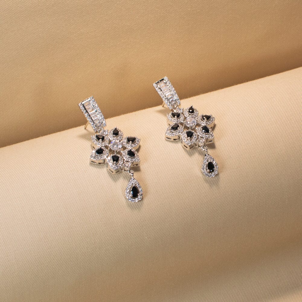 Maahika Crystals Necklace Set - Black