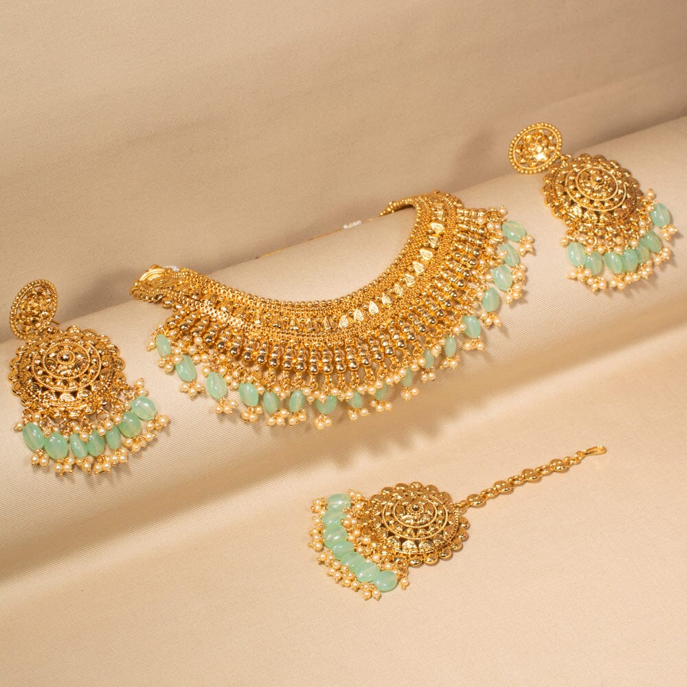 Margot Necklace Set-Mint-Sparsh Collection