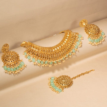 Margot Necklace Set-Mint-Sparsh Collection