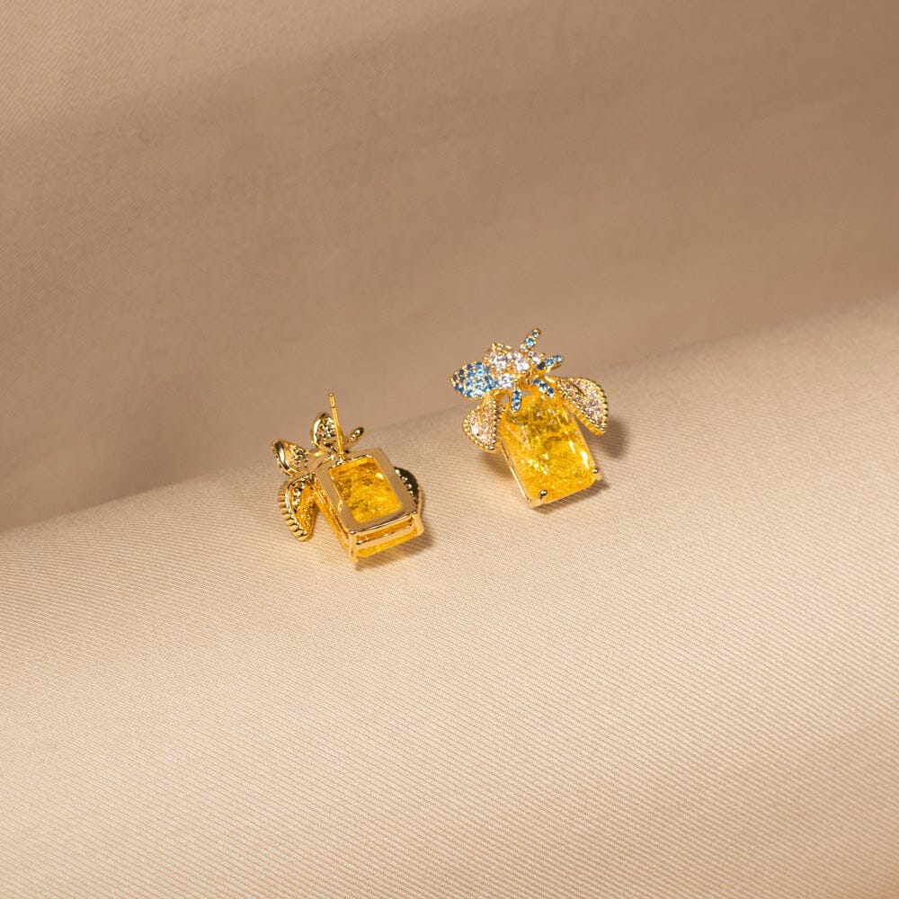 Marsha Studs-Yellow-Glitterati Collection