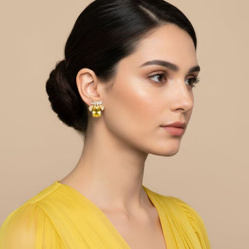 Marsha Studs-Yellow-Glitterati Collection