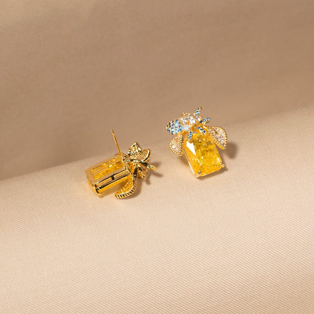 Marsha Studs-Yellow-Glitterati Collection
