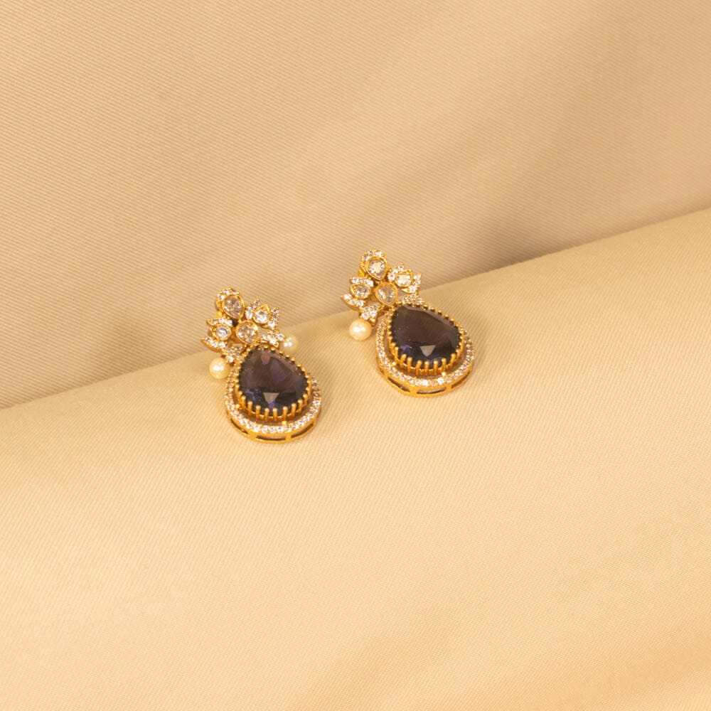 Meesha Necklace Set- Purple - Pratha Collection