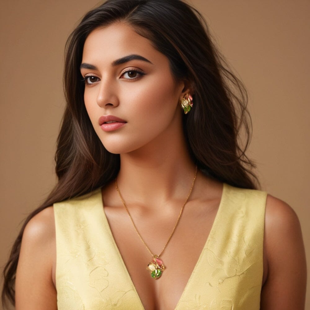 Meesha Pendant Set - Green