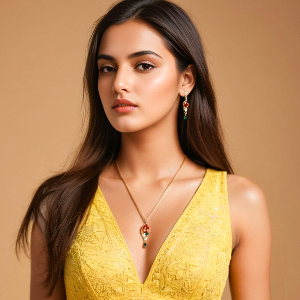 Mirabel Pendant Set -Red- Edgy Collection
