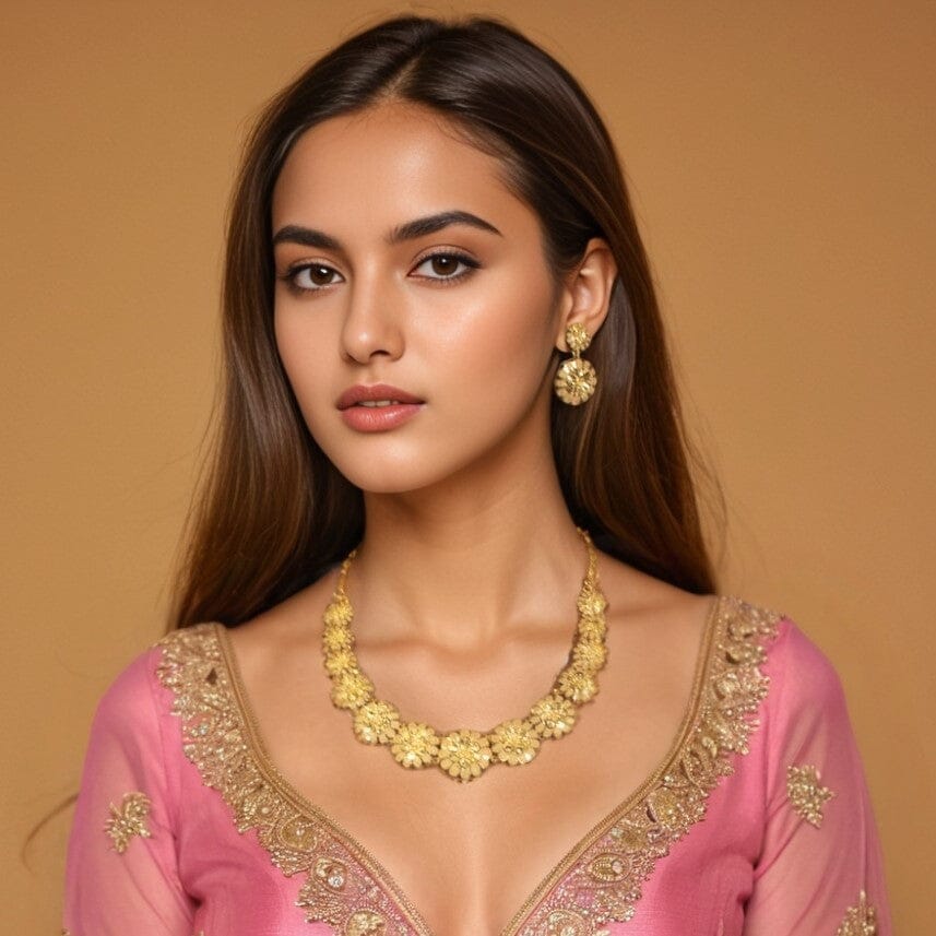Nandini Gold Replica Necklace Set - Alankar Collection