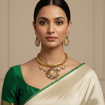 Navratna Rose Choker Set