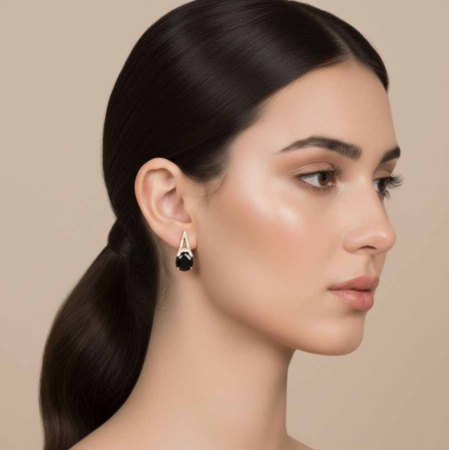 Nia Studs-Black- Minima Collection