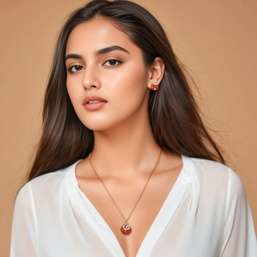 Nora Pendant Set - Red- Minina Collection
