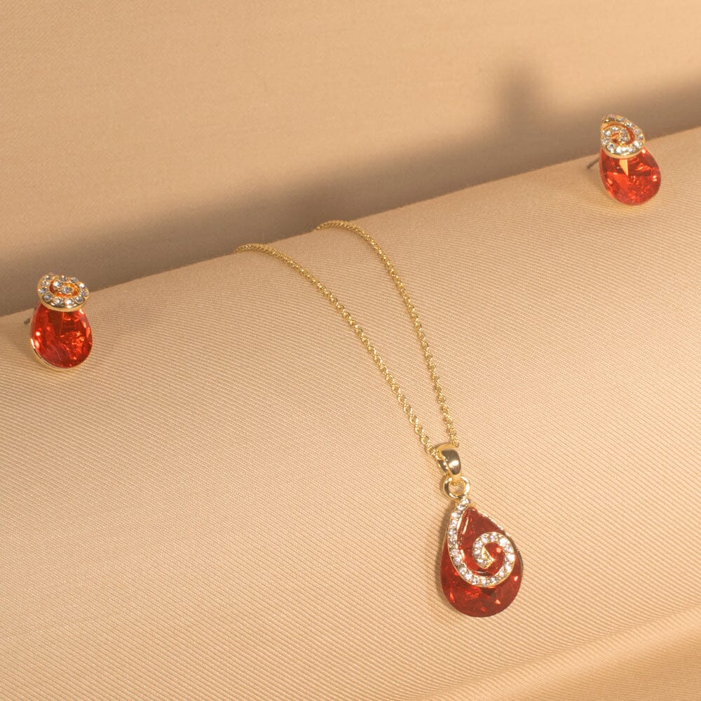 Nora Pendant Set - Red- Minina Collection