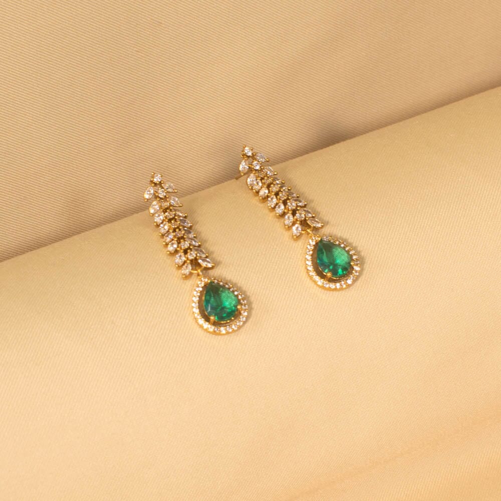 Ocean Whisper Asymmetric Necklace Set - Sea Green - Glitterati Collection