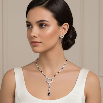 Olivia Necklace Set-Blue-Edgy Collection