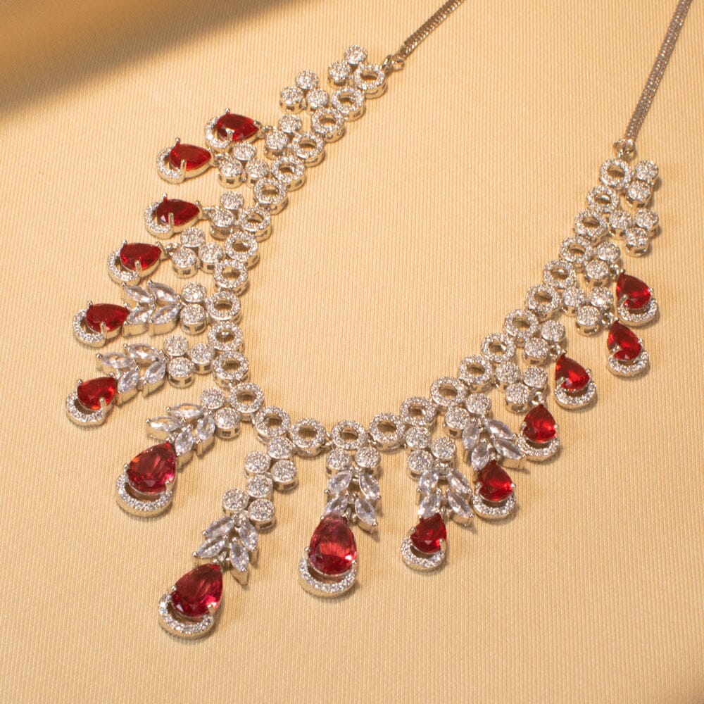 Pashmina Luxury Necklace Set - Red