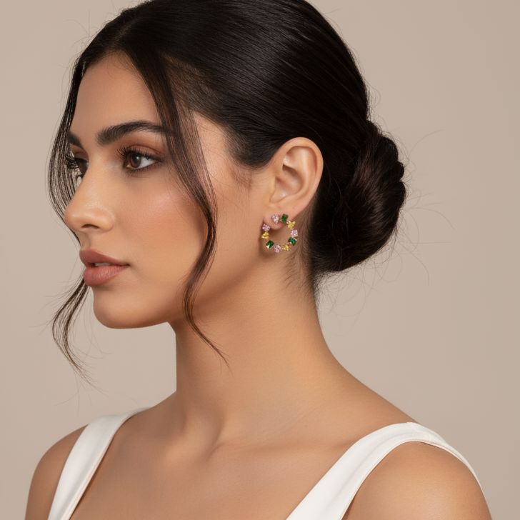 Passion Wreath Studs-Multicolor- Edgy Collection