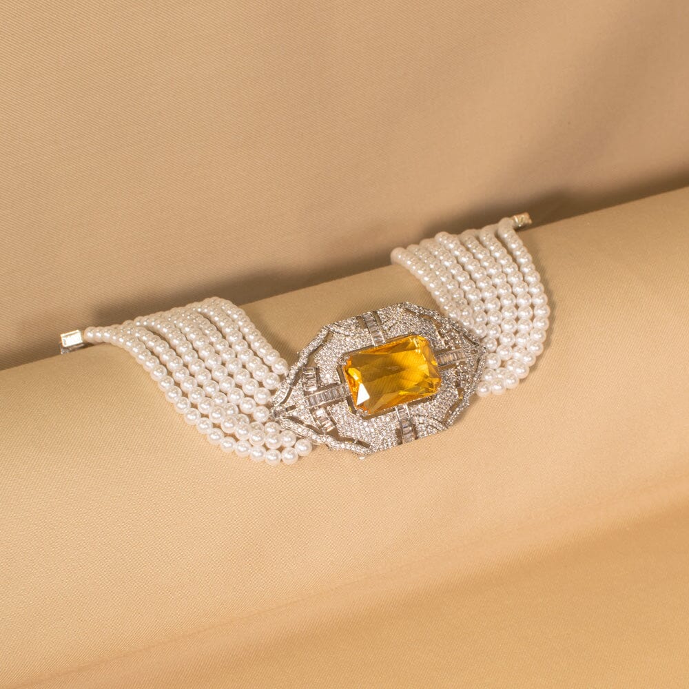 Pearlux Statement Choker Set - Yellow