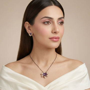Petal Dance Pendant Set - Purple