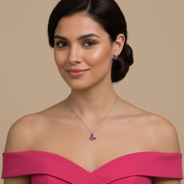 Petal Pendant Set-Purple-Minima Collection