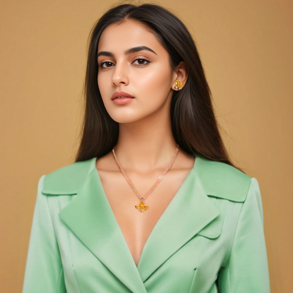 Petal Pendant Set-Yellow-Minima Collection