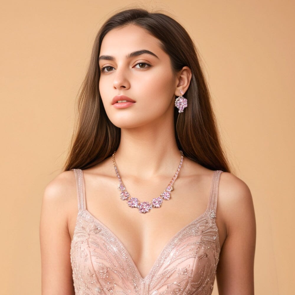 Pink Elegance Necklace Set-Glitterati Collection