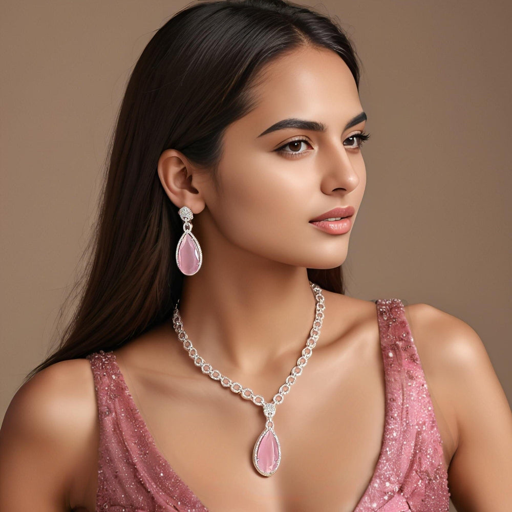 Pink Paradise Teardrop Necklace Set