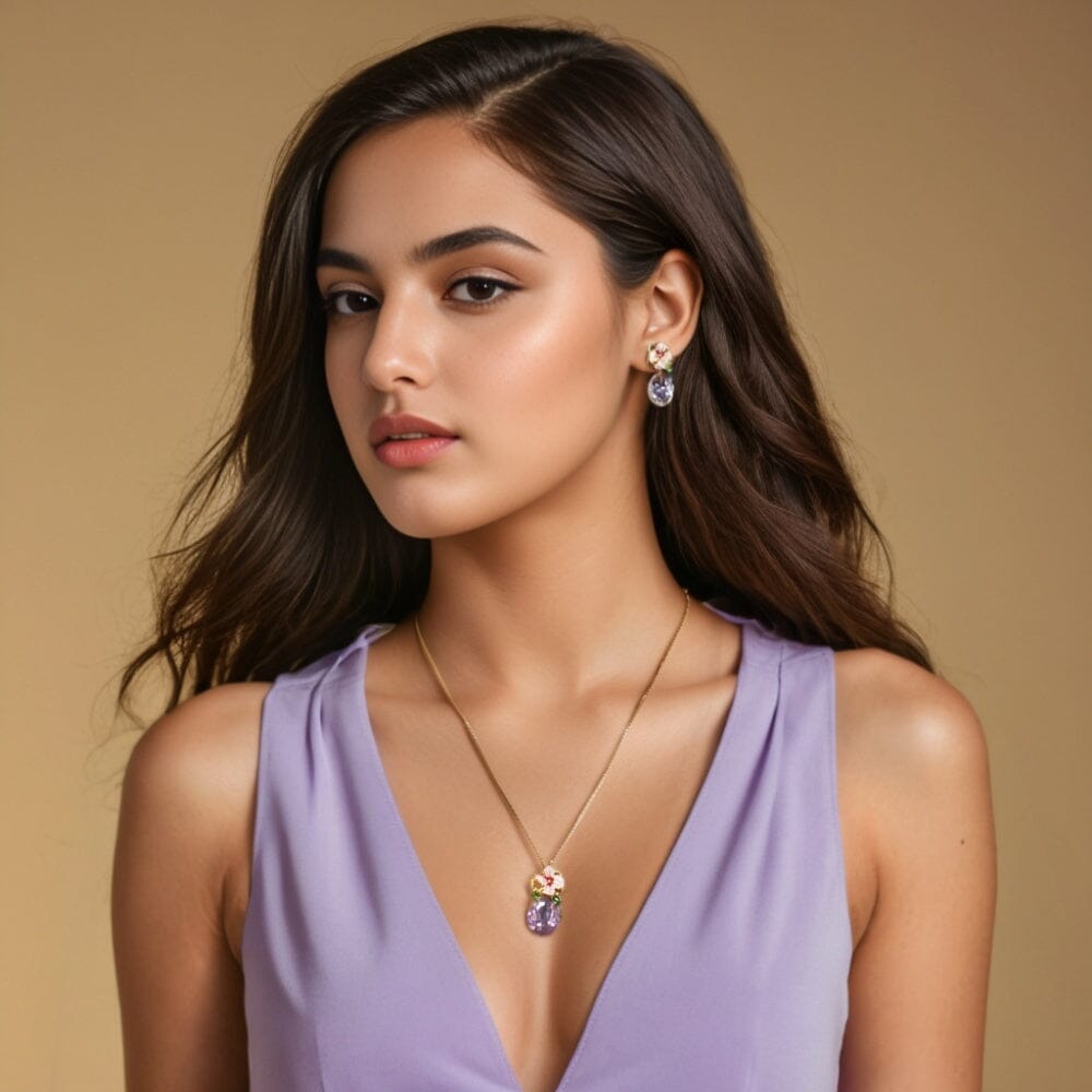 Purple Blossom Pendant Set - Nature Collection