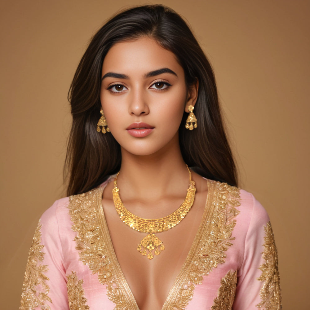 Raajsi Gold Replica Necklace Set - Alankar Collection
