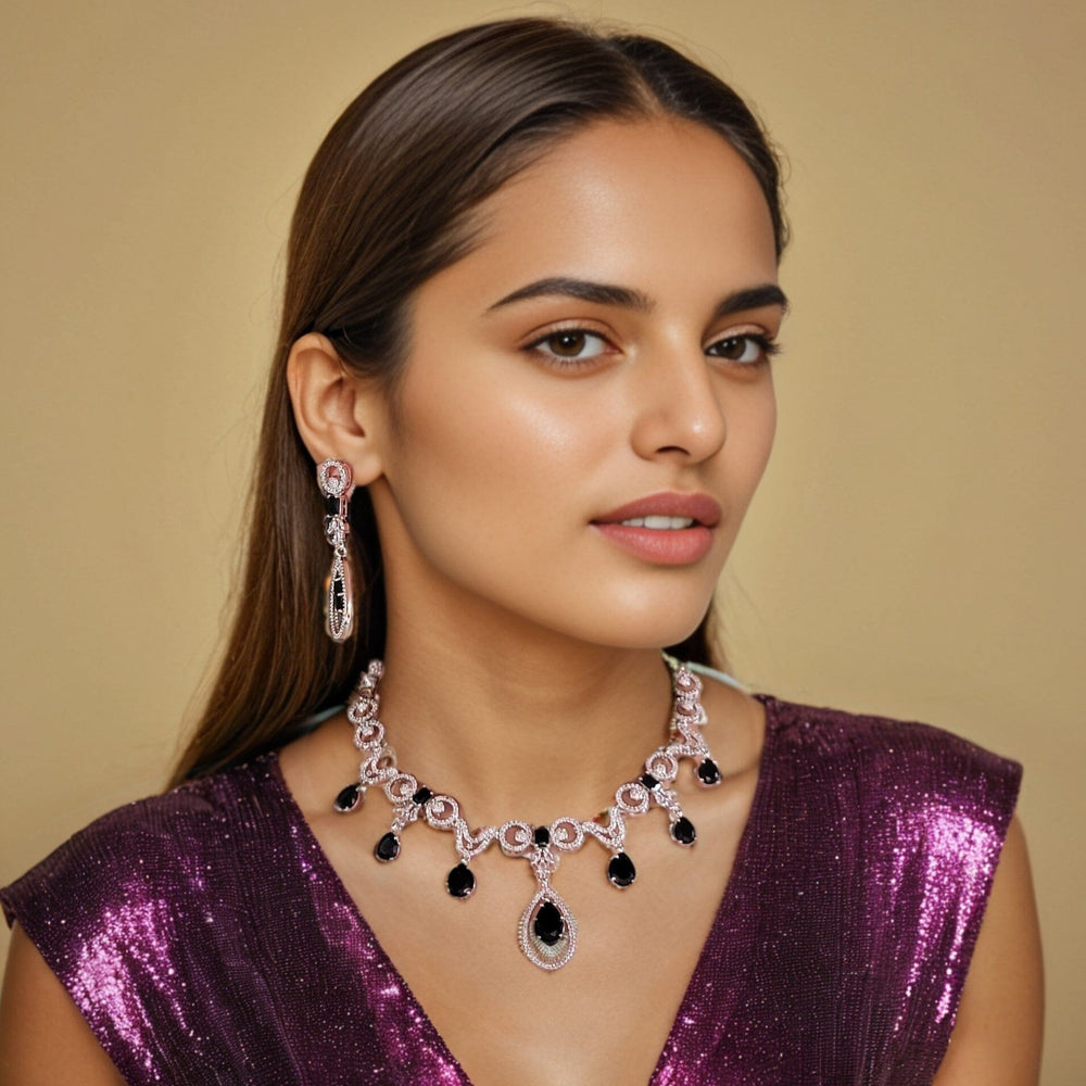 Raasha Necklace Set - Black