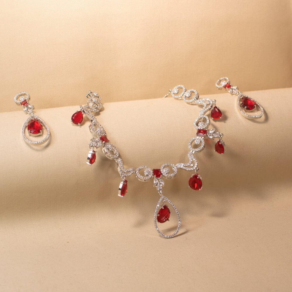 Raasha Necklace Set - Red