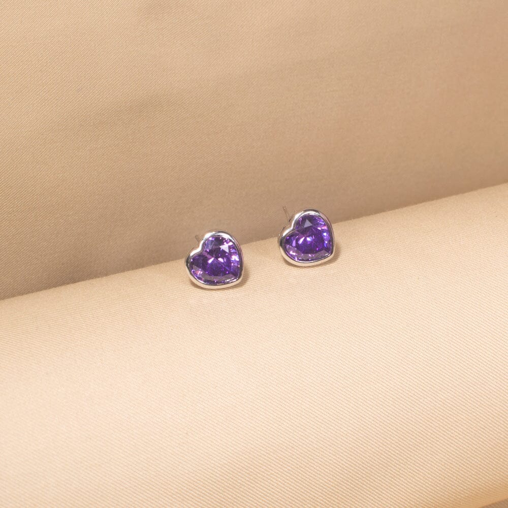 Radiant Heart Pendant Set-Purple-Minima Collection