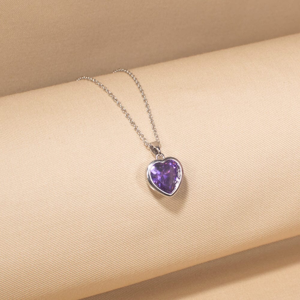 Radiant Heart Pendant Set-Purple-Minima Collection