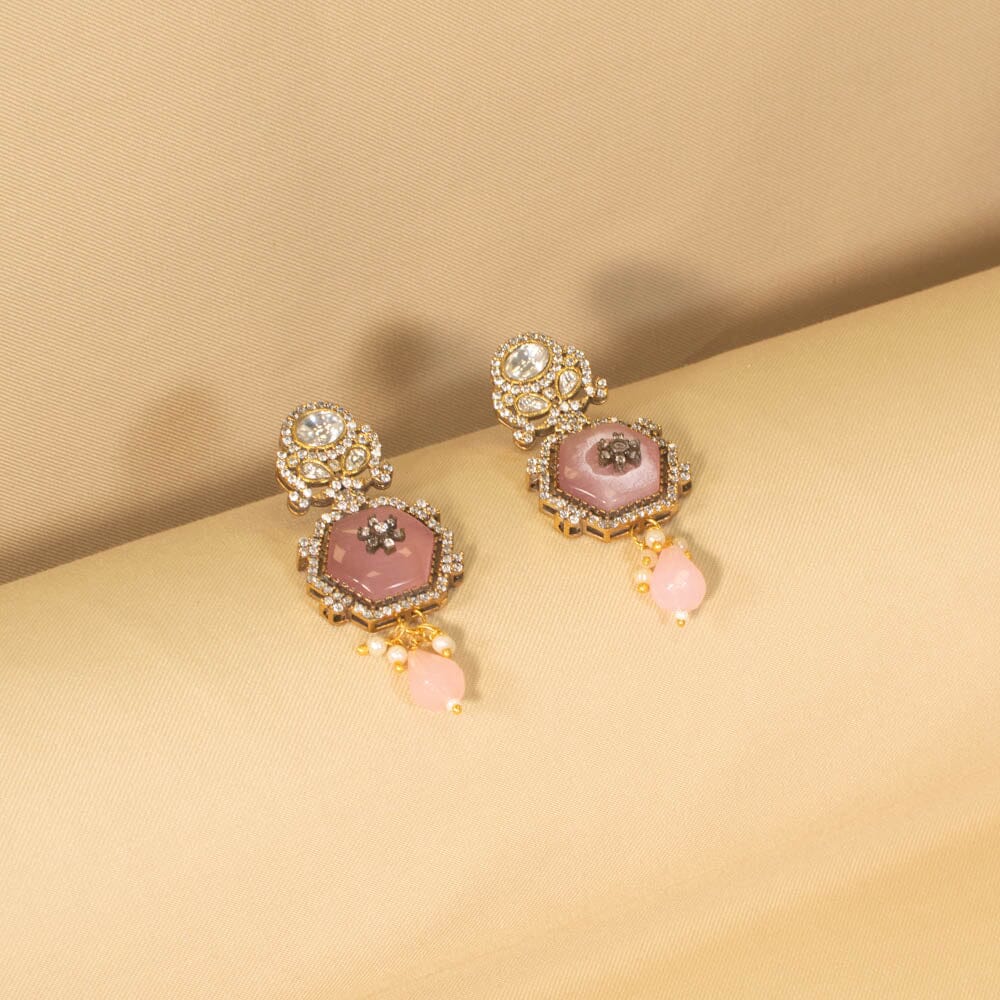 Ragini Pink Necklace Set - Pratha Collection