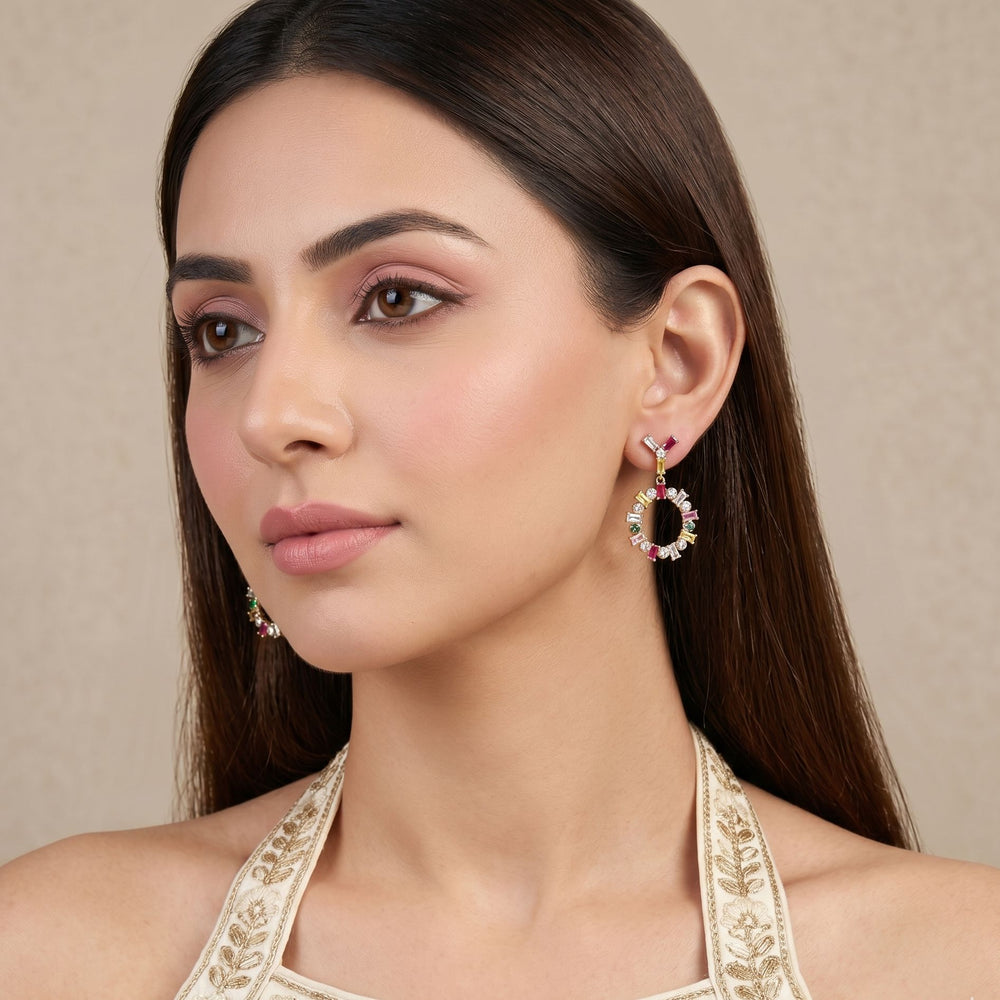 Rainbow Halo Earrings