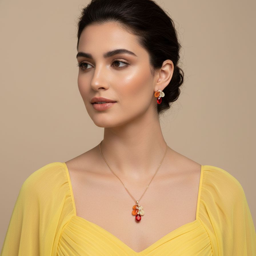 Red Tide Pendant Set - Edgy Collection