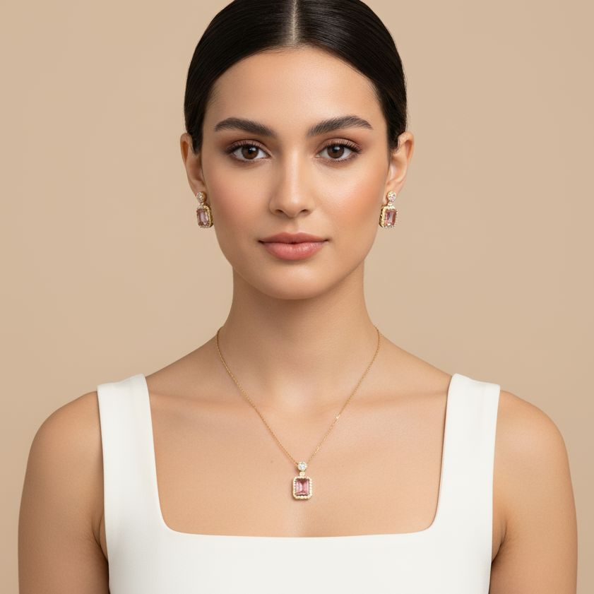 Regal Cushion Pendant Set-Pink-Minima Collection