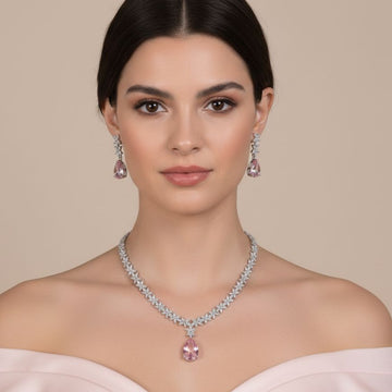 Regal Splendor Necklace Set - Pink
