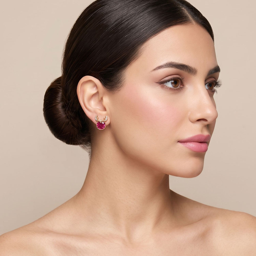 Rosy Antler Studs