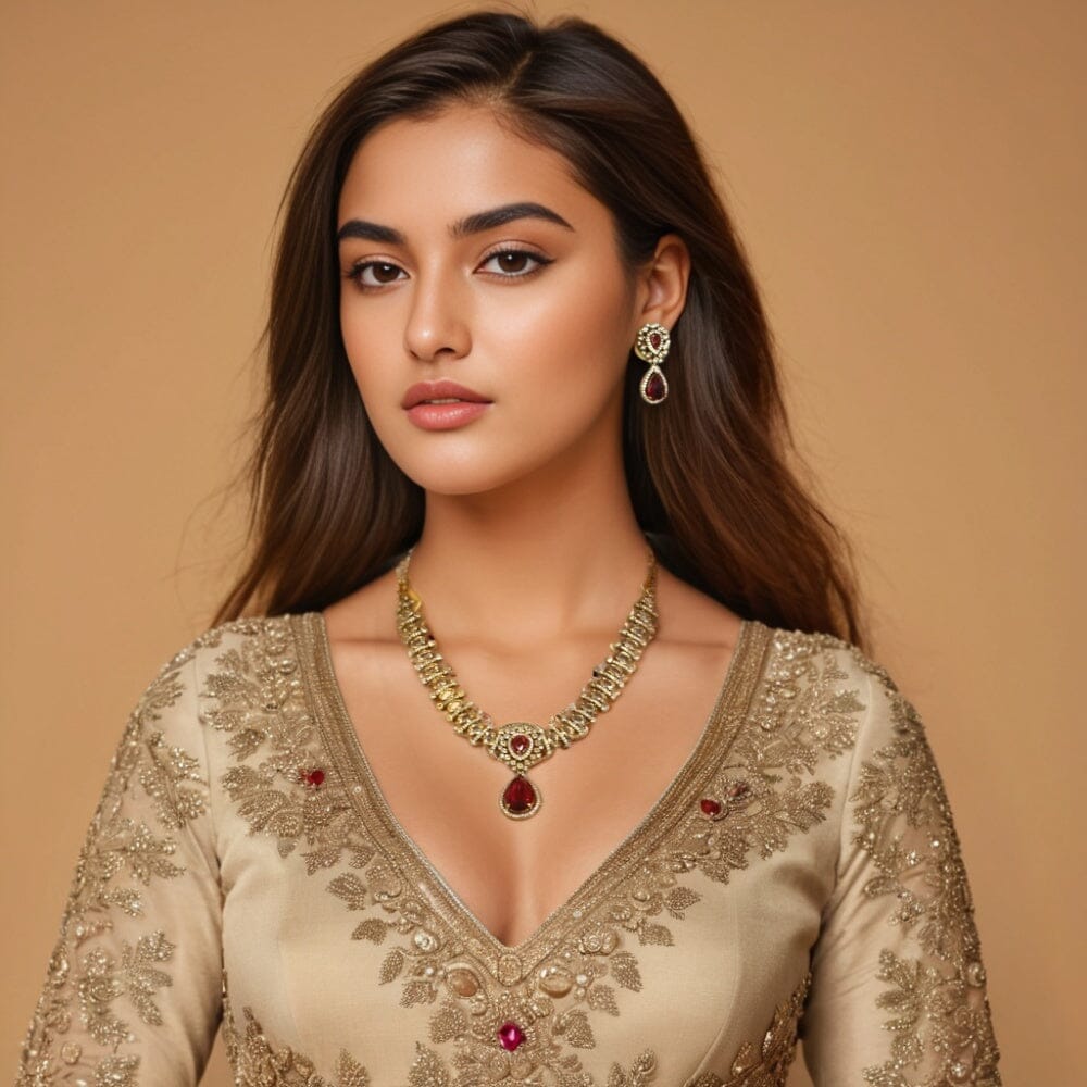 Ruby Reign Necklace Set - Glitterati Collection