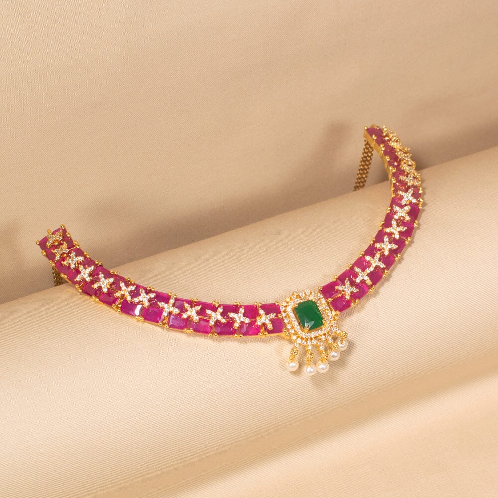 Ruby Vine Luxury Necklace Set-Sparsh Collection