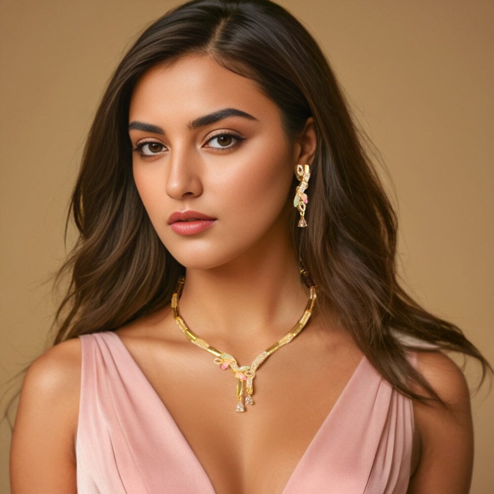 Saili Necklace Set - Pink