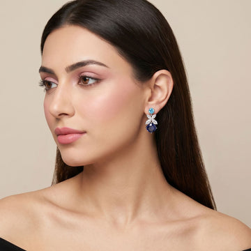 Sapphire Frost Drop Earrings