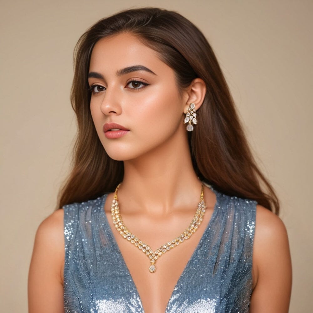 Sheen Necklace Set - Clear - Glitterati Collection
